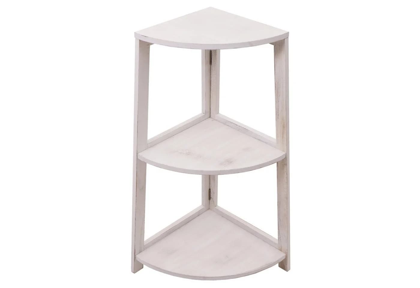 MCW Eckregal MCW-K44 3 Ablagen Shabby Weiß MDF Paulownia - Bild 2