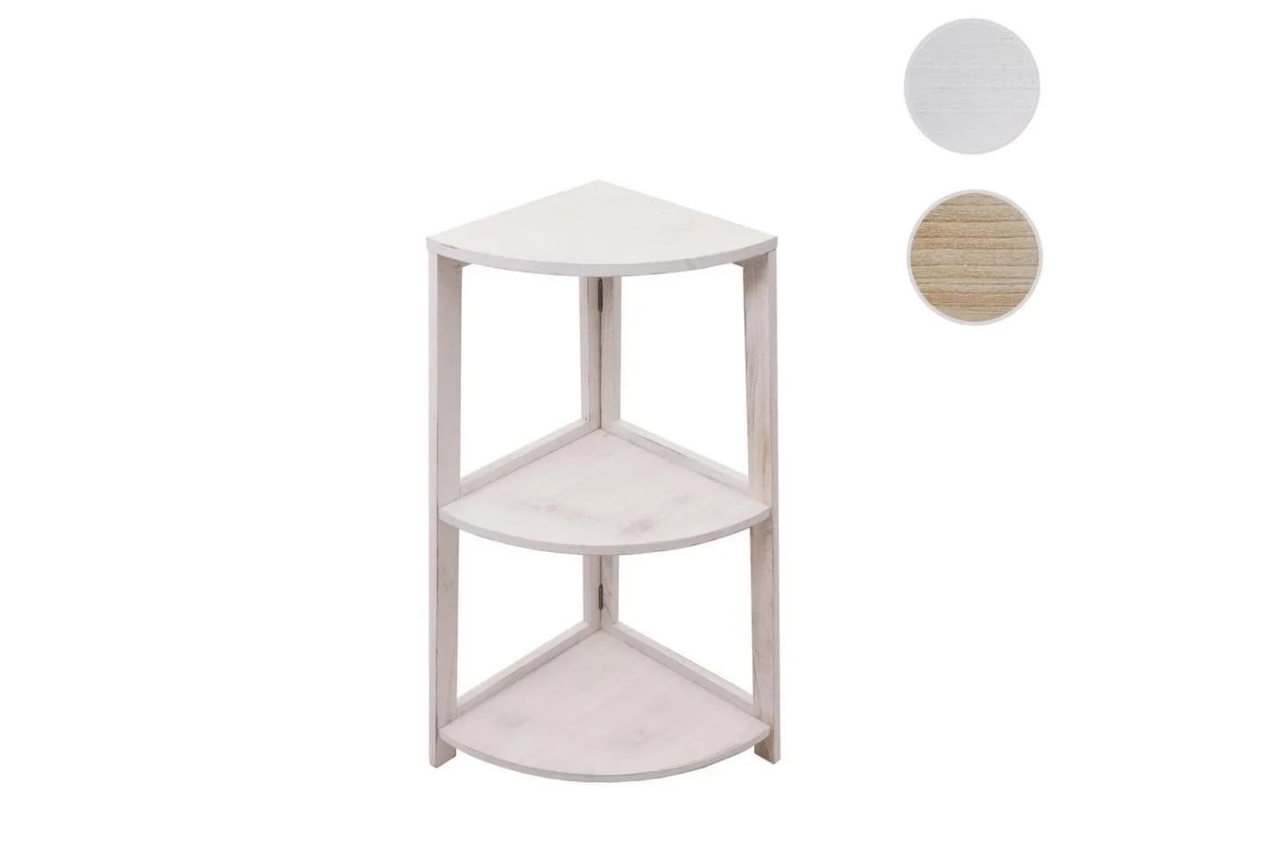 MCW Eckregal MCW-K44 3 Ablagen Shabby Weiß MDF Paulownia - Bild 4