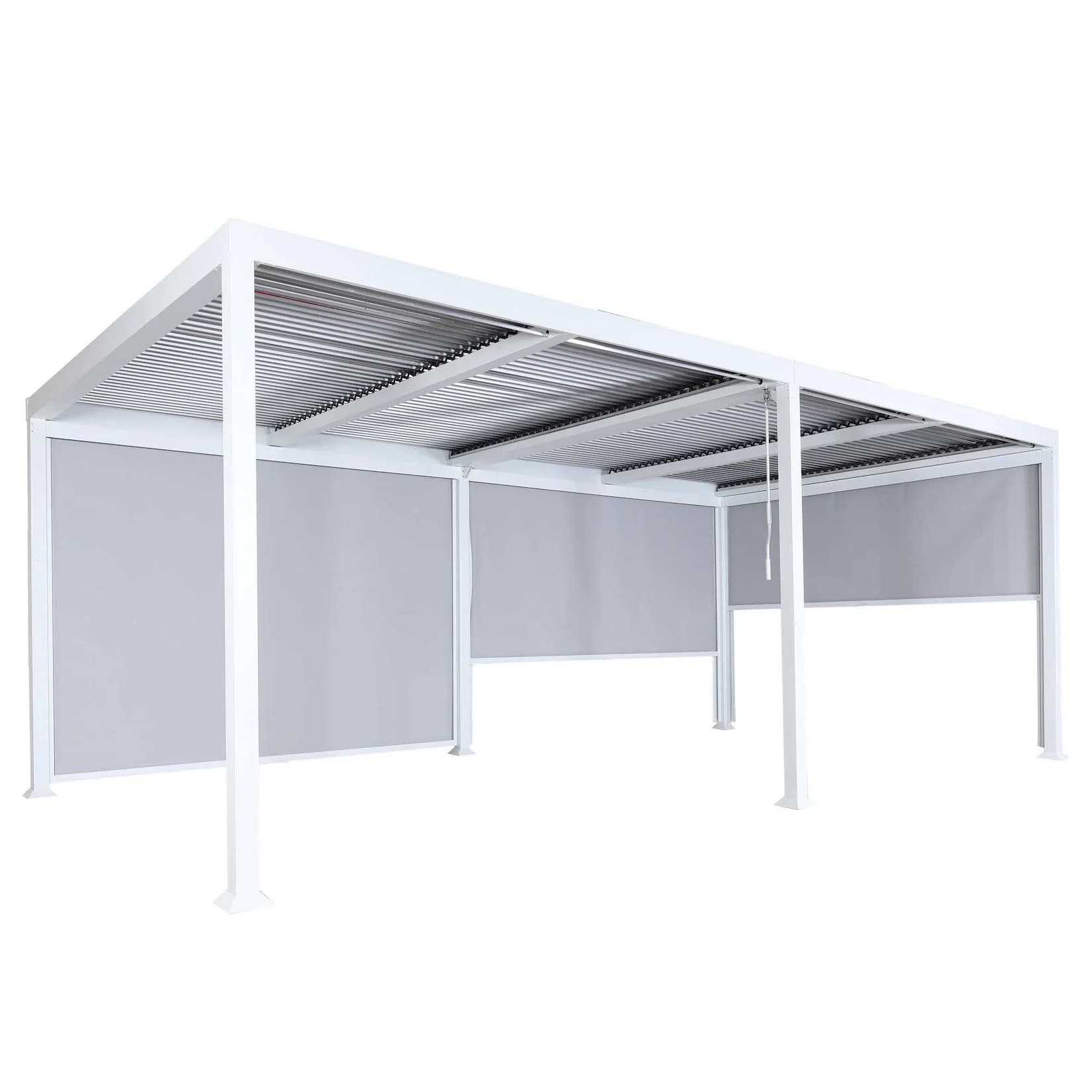 Alu Pergola MCW-L41 Lamellen-Pavillon 3x6m Weiß