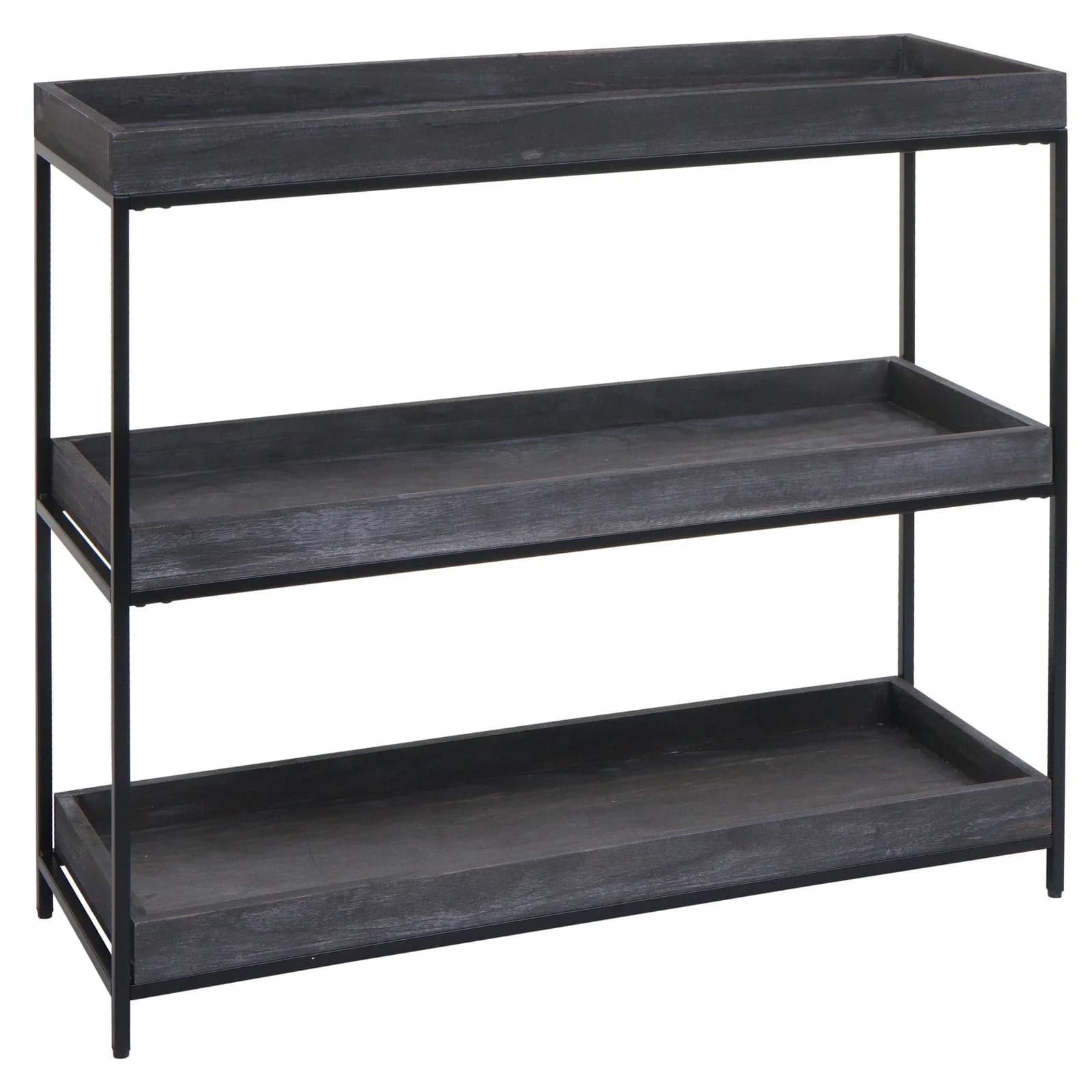 MCW-K71 Standregal Dunkelgrau 3 Ablagen Holz Metall - Bild 2