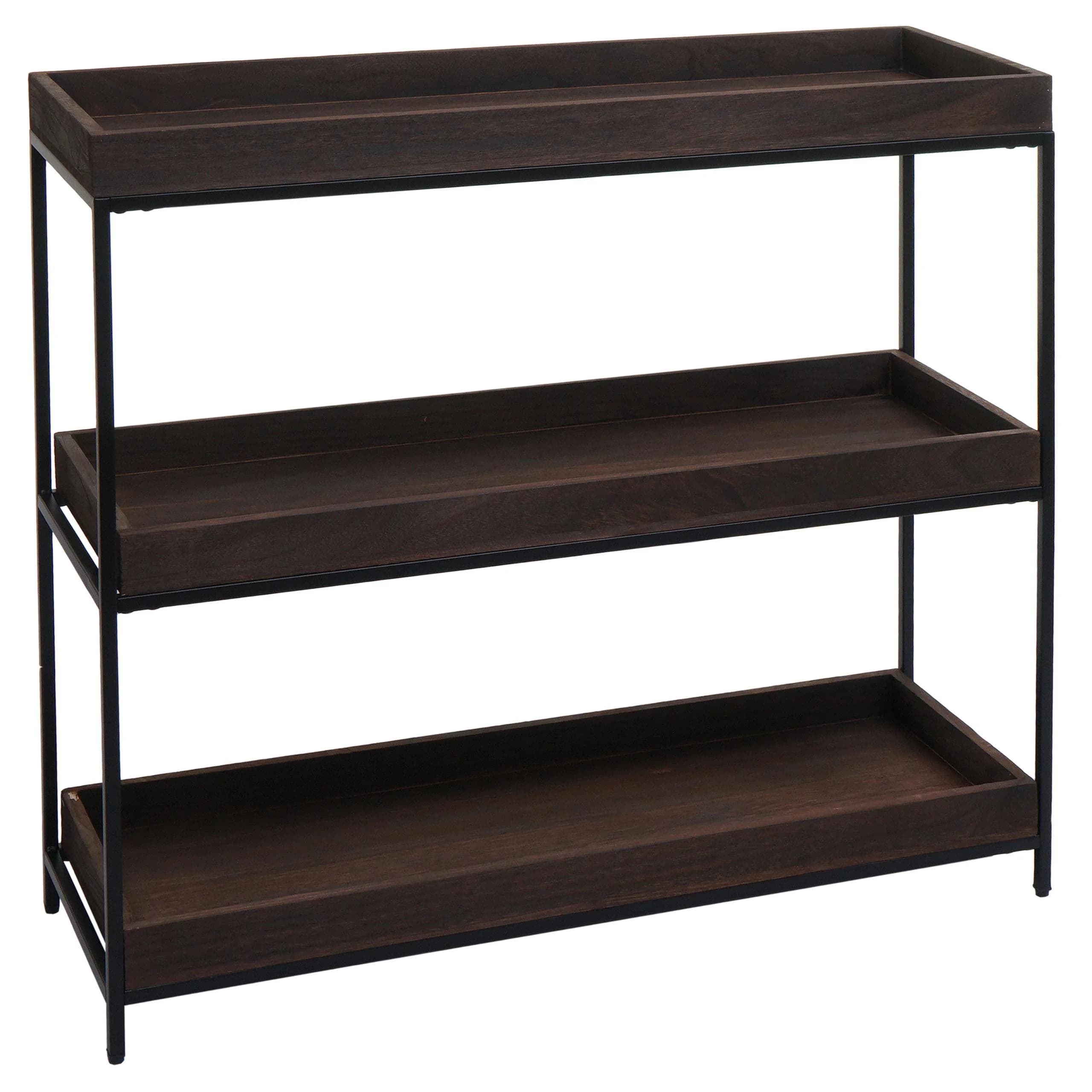 MCW Regal MCW-K71 Standregal Dunkelbraun Holz Metall 3 Ablagen - Bild 2
