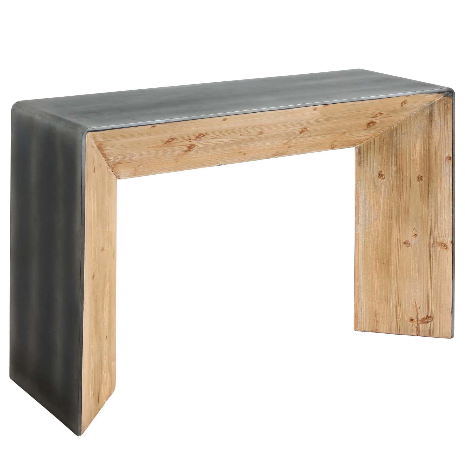 MCW Konsolentisch Industrial Massivholz Natur Metall-Optik - Bild 2