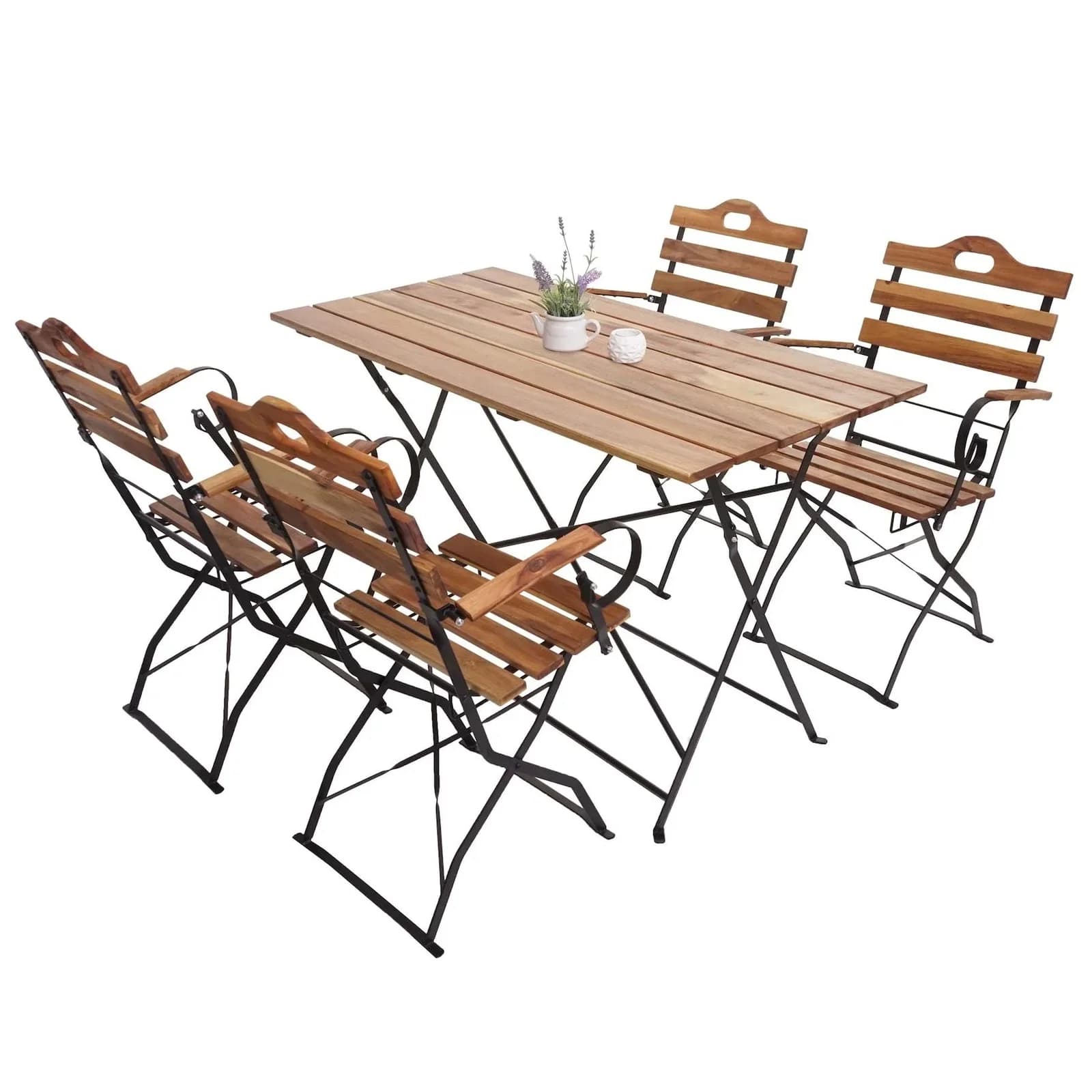 MCW Biergarten-Set MCW-J40 Bistroset Klapptisch Klappstuhl Akazie Natur
