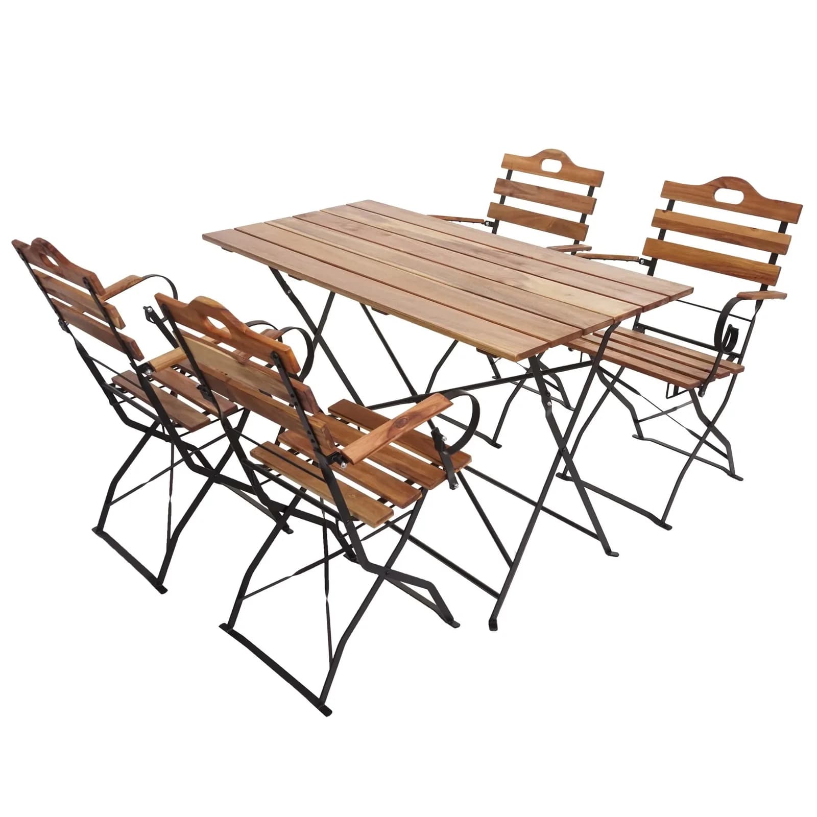 MCW Biergarten-Set MCW-J40 Bistroset Klapptisch Klappstuhl Akazie Natur - Bild 2