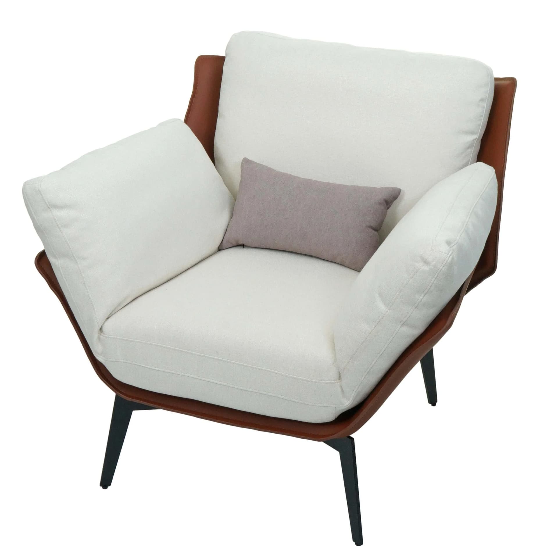 Sessel MCW-L82 Lounge-Sessel Kunstleder Stoff Metall Dunkelbraun - Bild 2