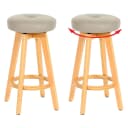 MCW 2er-Set Barhocker Boras Taupe Holz Kunstleder drehbar Bild 1
