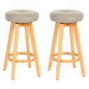 MCW 2er-Set Barhocker Boras Taupe Holz Kunstleder drehbar Bild 2