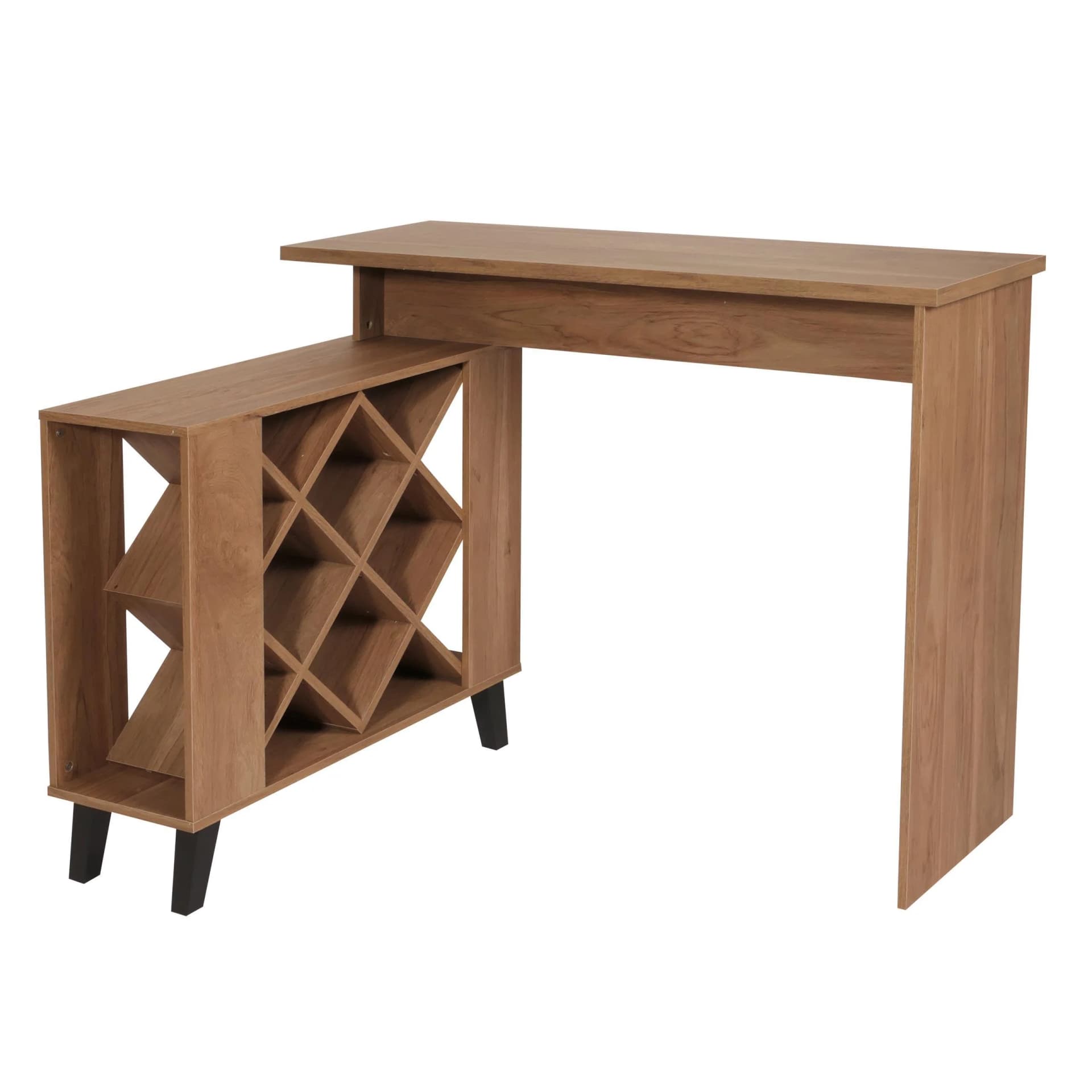 MCW Bartisch M45 Brauner Stehtisch mit Weinregal - Bild 2