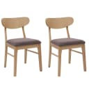 2er-Set Esszimmerstuhl MCW-M59, Stoff/Textil, Massiv-Holz, helles Gestell, taupe Bild 1