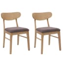 2er-Set Esszimmerstuhl MCW-M59, Stoff/Textil, Massiv-Holz, helles Gestell, taupe Bild 2