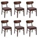 6er-Set Esszimmerstuhl MCW-M59 Massivholz Dunkles Gestell Taupe Bild 2