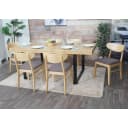 6er-Set Esszimmerstuhl MCW-M59 Stoff Taupe Massivholz Helles Gestell Bild 1