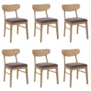 6er-Set Esszimmerstuhl MCW-M59 Stoff Taupe Massivholz Helles Gestell Bild 2