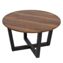 Couchtisch MCW-M61 Beistelltisch Sofatisch Massiv-Holz HPL Laminat Melamin 80cm Sheesham Holz-Optik Dunkles Gestell Bild 2