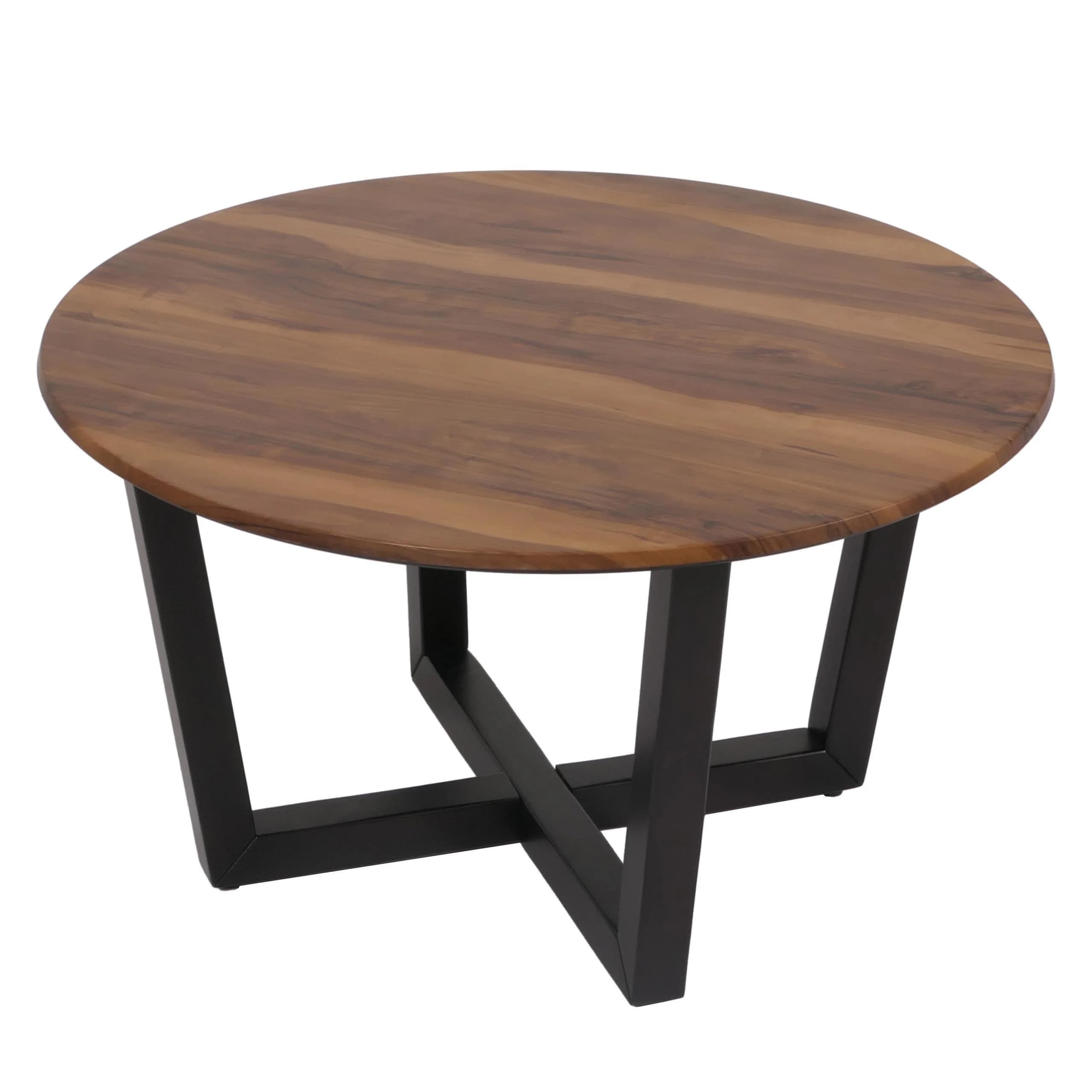 Couchtisch MCW-M61 Beistelltisch Sofatisch Massiv-Holz HPL Laminat Melamin 80cm Sheesham Holz-Optik Dunkles Gestell - Bild 2