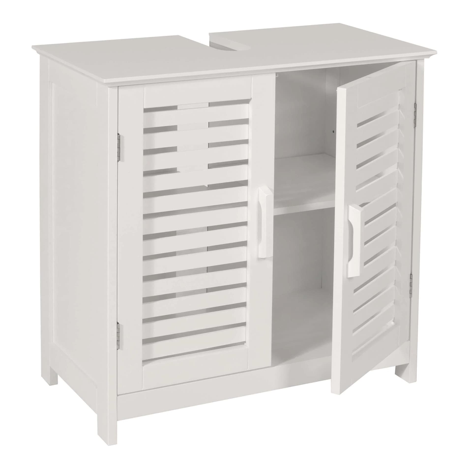 MCW Waschbeckenunterschrank Weiß Bambus MDF 60x60x30cm - Bild 2