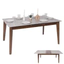 MCW Esszimmertisch MCW-M57 Ausziehbar Beton-Optik Braune Beine Bild 1