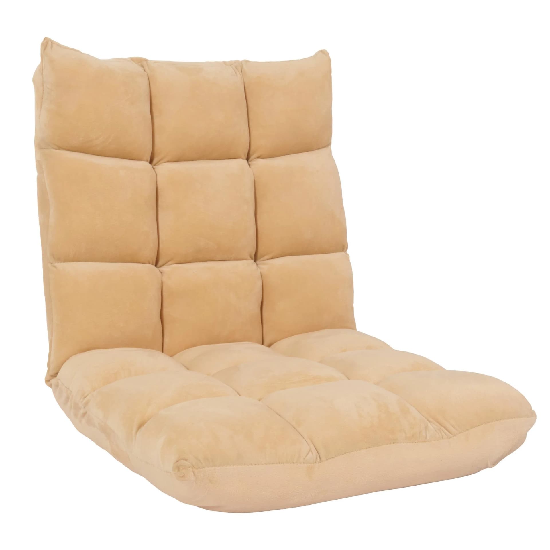 Bodensessel MCW-N43 Relaxsessel Klappbar 6 Positionen Samt Beige - Bild 2