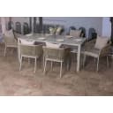 MCW Gartengarnitur 7-tlg. Grau Aluminium Seilgeflecht Bild 1