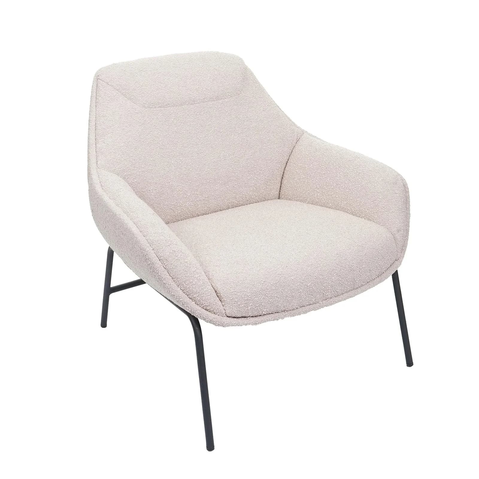 Lounge-Sessel MCW-J77 Cocktailsessel Creme-Beige Bouclé Stoff Metall - Bild 2