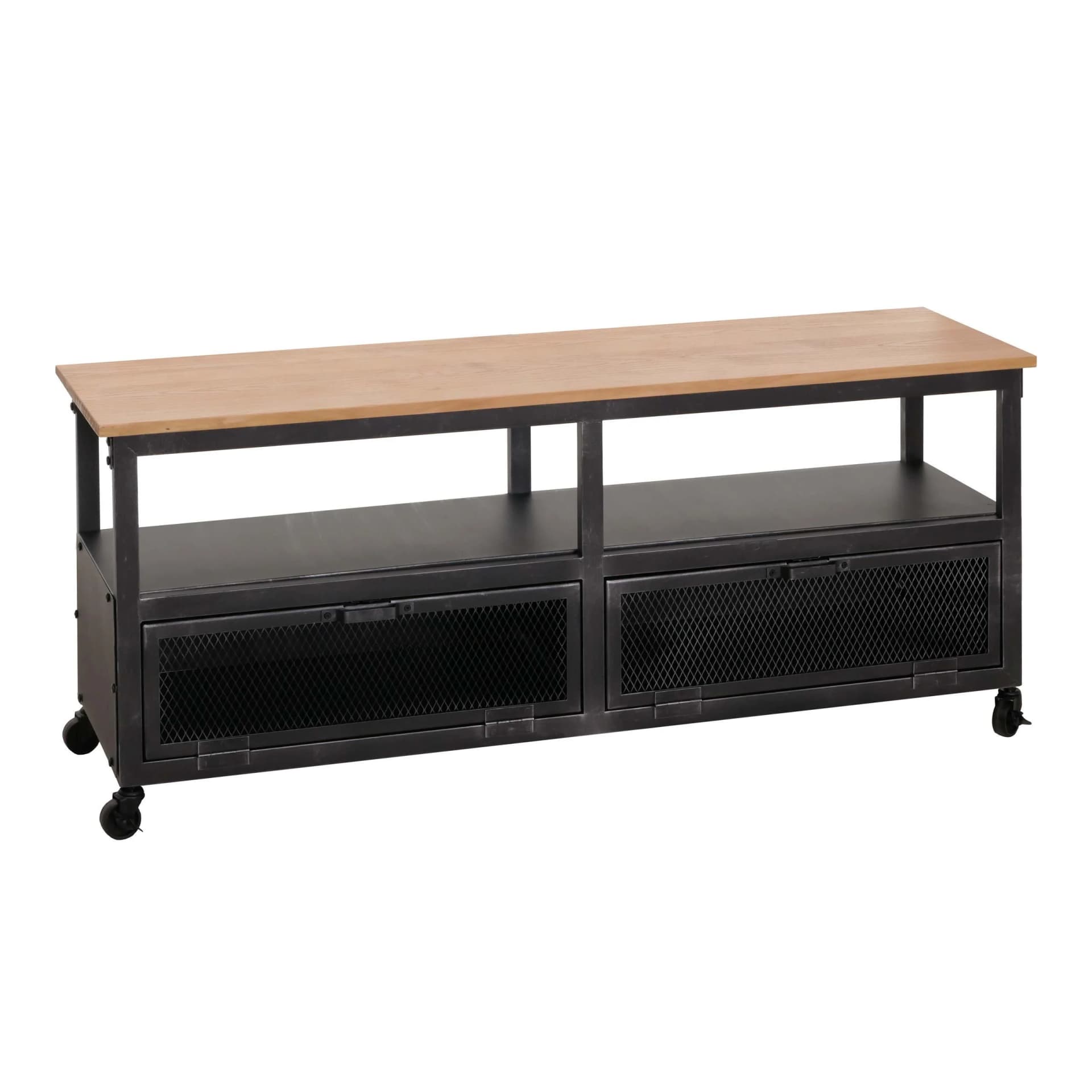 MCW Lowboard MCW-N28 TV-Rack Industrial Retro Metall Holz - Bild 2
