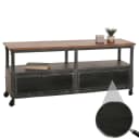 Lowboard MCW-N28 TV-Rack 2 Fächer Industrial Retro Metall Holz Schwarz Braun Bild 1