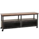 Lowboard MCW-N28 TV-Rack 2 Fächer Industrial Retro Metall Holz Schwarz Braun Bild 2