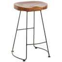 Barhocker MCW-N25 Braun Metall Massivholz Industriedesign Bild 2