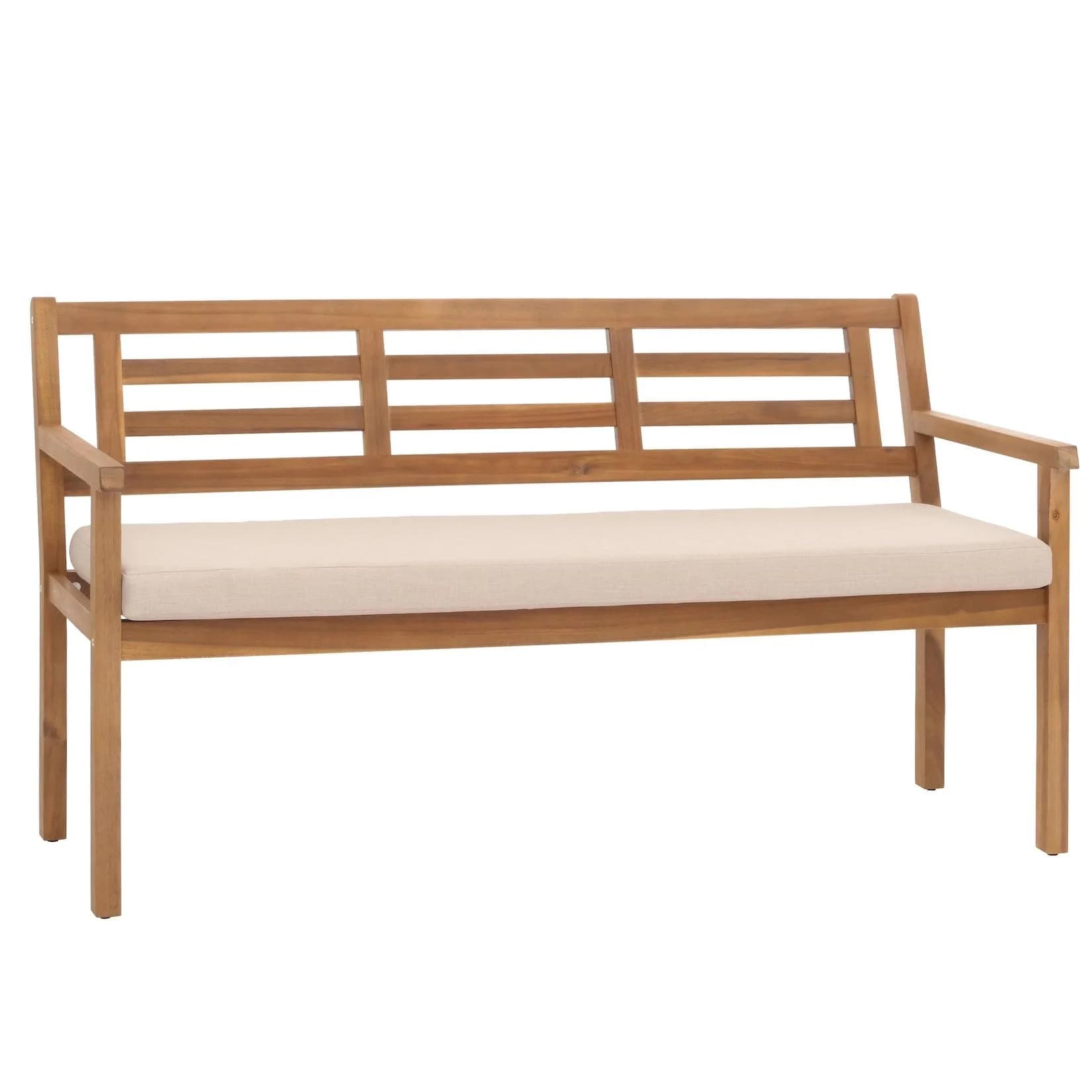 MCW Gartenbank MCW-N47 Massivholz Akazie mit Kissen Beige