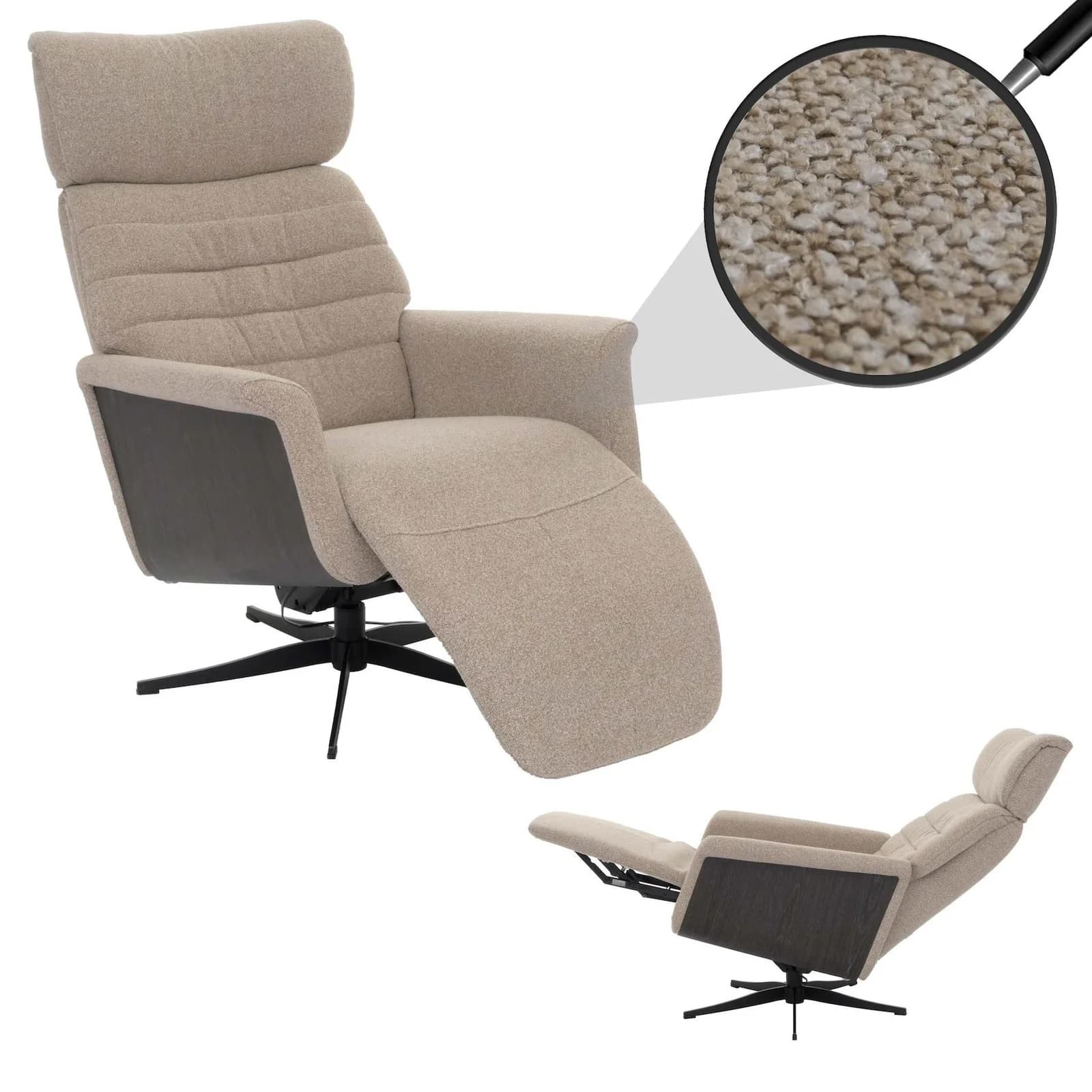 MCA Relaxsessel MCW-N56 Elektrisch Verstellbar Braun Grau