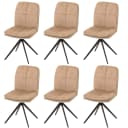 MCW 6er-Set Esszimmerstuhl Beige Metall Stoff Drehbar Bild 2