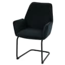 MCW Freischwinger MCW-G67 Esszimmerstuhl mit Armlehnen Stoff Anthrazit-Blau Bild 1