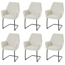 6er-Set Freischwinger MCW-G67 Esszimmerstuhl creme-beige Stoff Bild 2