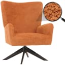 Lounge-Sessel MCW-N65 Drehbar Chenille Metall Terracotta Bild 1