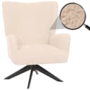 Lounge-Sessel MCW-N65 Drehbar Creme-Beige Stoff Chenille Metall Bild 1