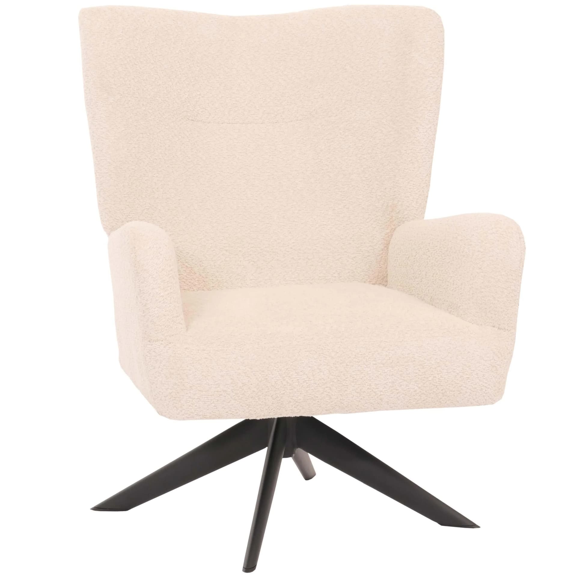 Lounge-Sessel MCW-N65 Drehbar Creme-Beige Stoff Chenille Metall - Bild 2