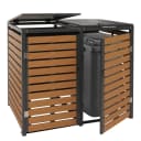 MCW 2er Mülltonnenverkleidung Teak-Optik WPC Metall Bild 1