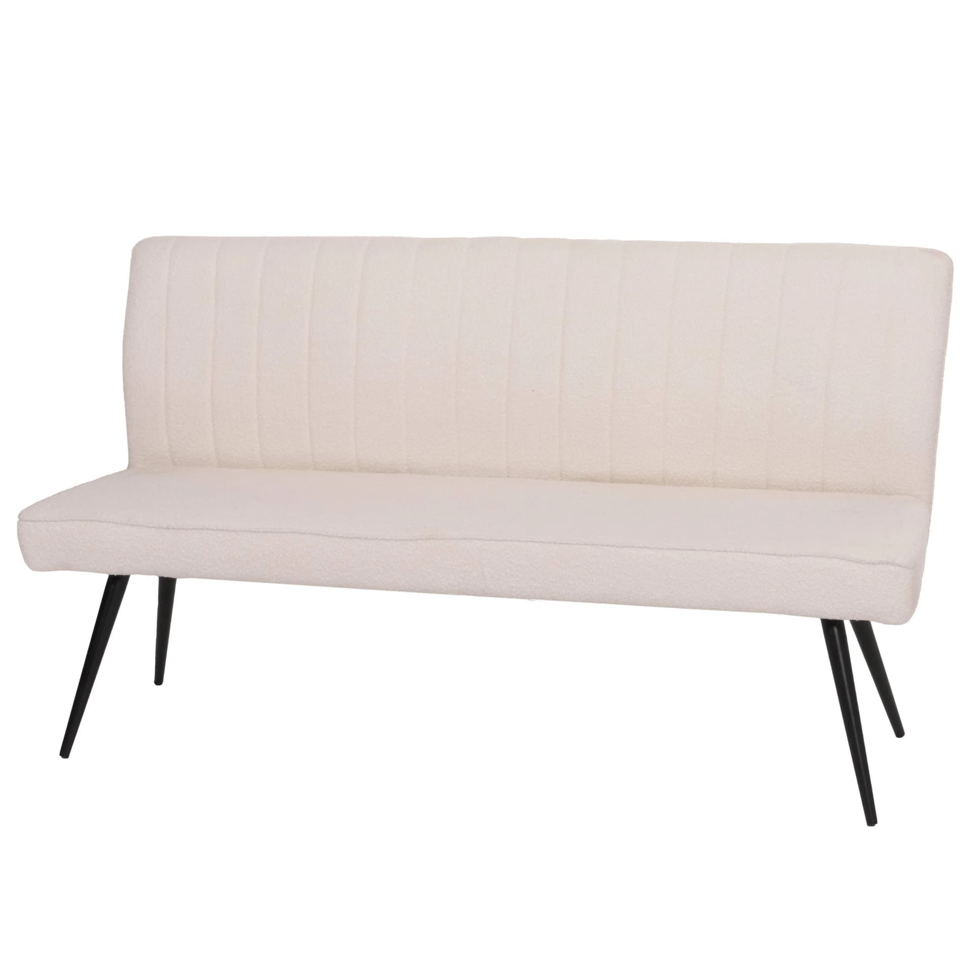 MCW Sitzbank MCW-K16 mit Rückenlehne, Bouclé Stoff, Metall, Creme-Beige - Bild 2