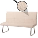 MCW Sitzbank 160cm Edelstahl Chenille Creme 3-Sitzer Bild 1