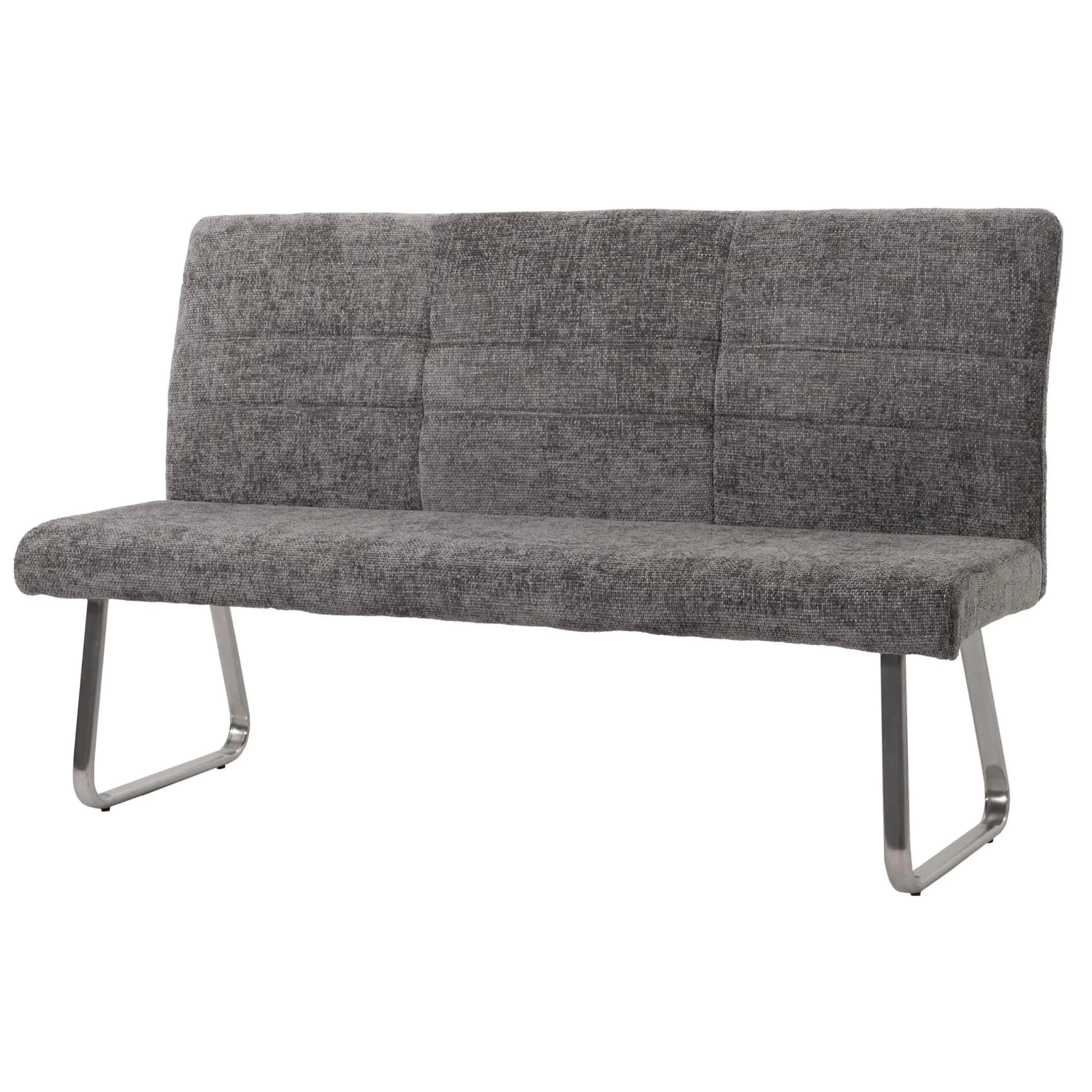 MCW Sitzbank 160cm Dunkelgrau Edelstahl Chenille 3-Sitzer - Bild 2