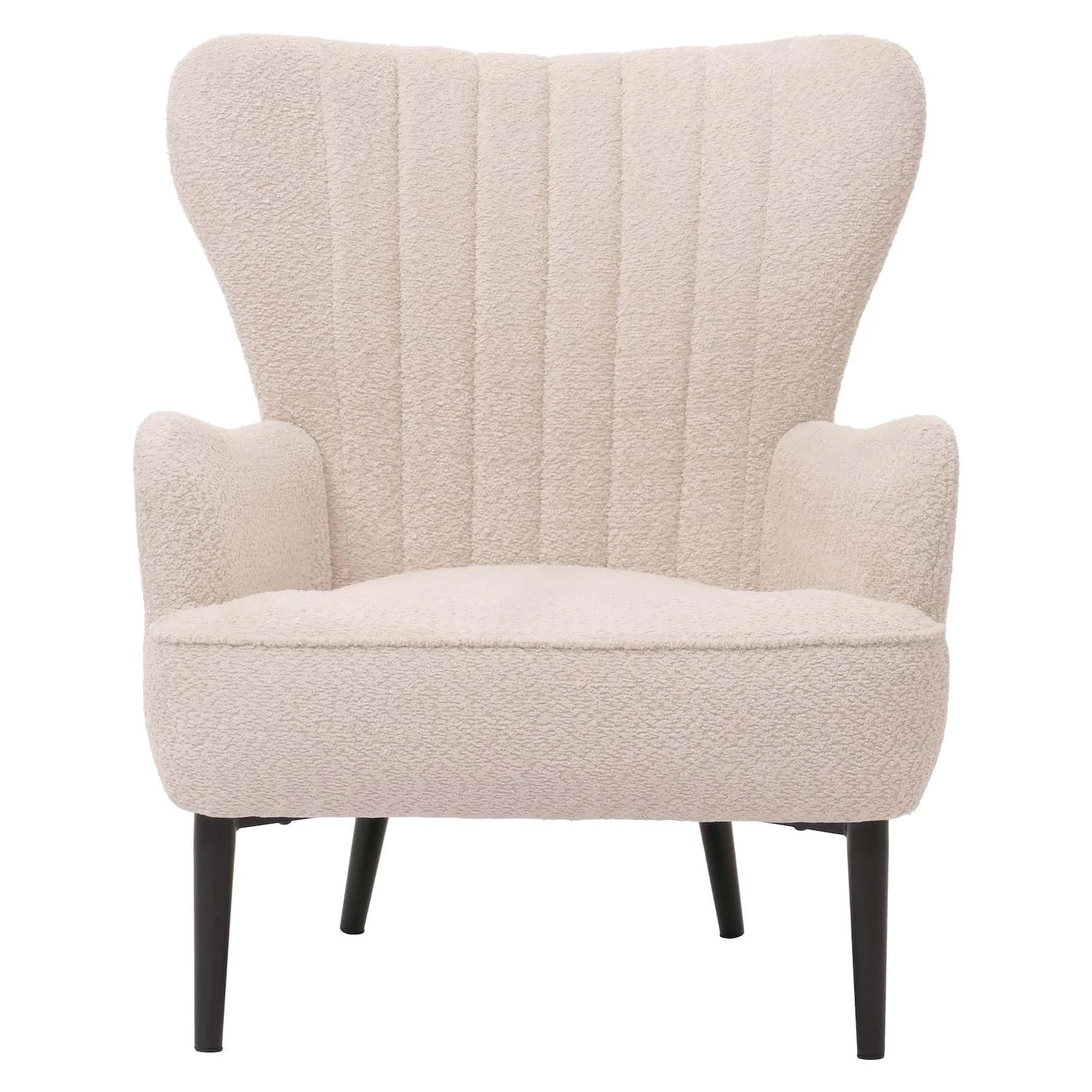Lounge-Sessel MCW-K37 Retro Vintage Chenille Creme-Beige