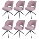 6er-Set Esszimmerstuhl MCW-N72 Rosa Polsterstuhl drehbar Stoff Bild 2