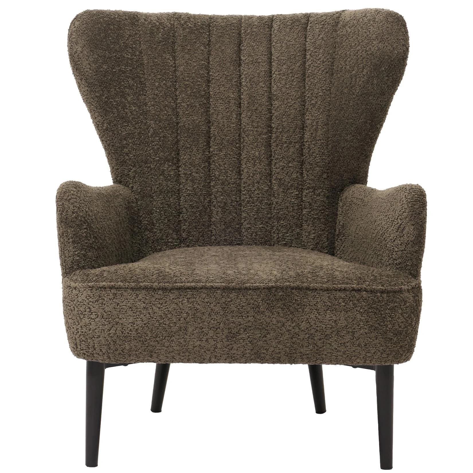 Lounge-Sessel MCW-K37 Retro Vintage Chenille Grün-Braun