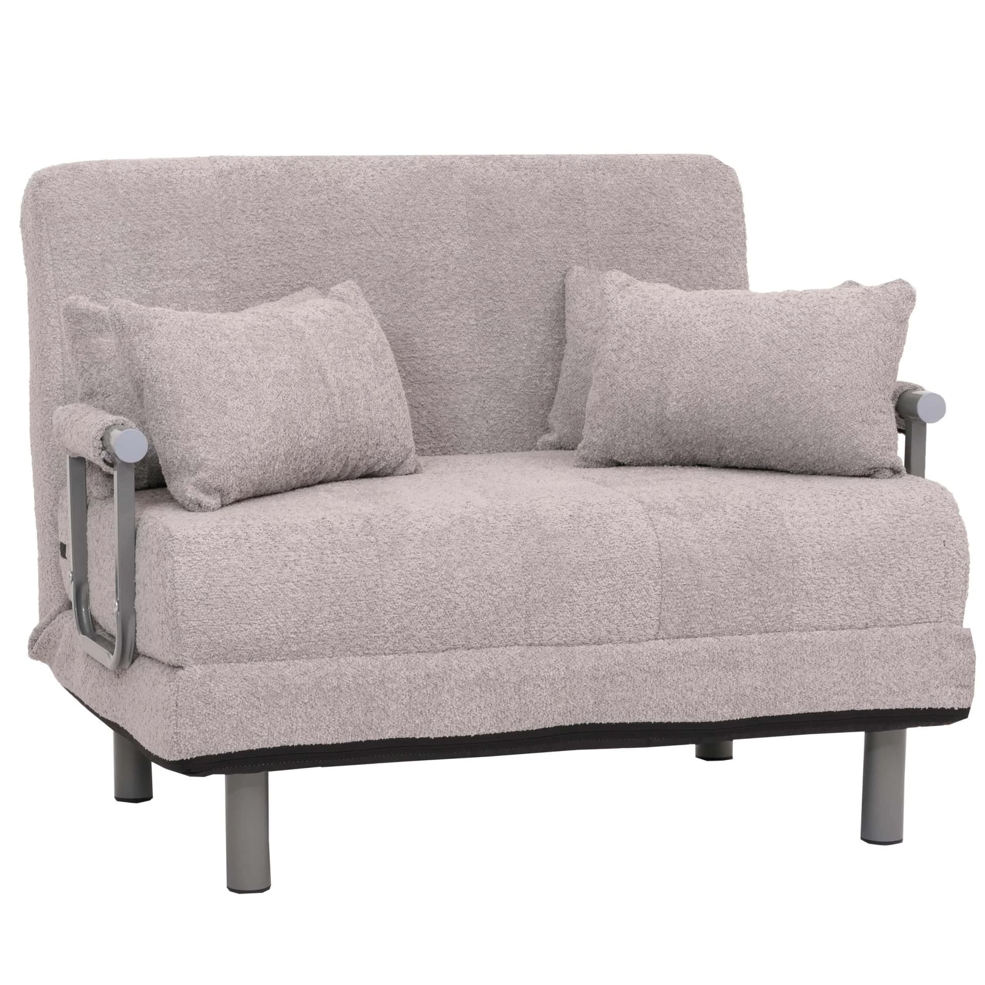 MCW Schlafsessel MCW-K29 Grau Bouclé Stoff Klappbar Gästebett - Bild 2