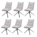 6er-Set Esszimmerstuhl MCW-N71 Creme-Beige Stoff Drehbar Auto-Return Bild 2