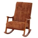 Schaukelstuhl MCW-K10 Relaxsessel Holz Chenille Terrakotta Walnuss-Optik Bild 1