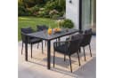 Gartengarnitur MCW-N41 Tisch+4xStuhl wetterfest Alu Seilgeflecht anthrazit Kissen dunkelgrau Bild 3
