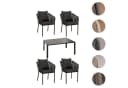 Gartengarnitur MCW-N41 Tisch+4xStuhl wetterfest Alu Seilgeflecht anthrazit Kissen dunkelgrau Bild 4