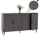 MCW Sideboard MCW-N89 Grau Fischgrätenmuster Melaminholz Bild 1