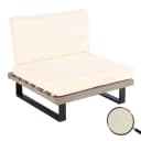 Lounge-Sessel MCW-H54 Garten-Sessel Akazie Aluminium Grau Cremeweiß Bild 1